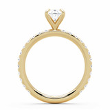 1 1/5 CTW Oval Lab Created Diamond  Solitaire with Accents Engagement Ring in 14K Yellow Gold (MD260069)