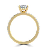 2 1/5 CTW Radiant Lab Created Diamond  Hidden Halo Solitaire with Accents Engagement Ring in 14K Yellow Gold (MD260070)