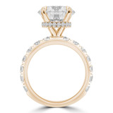 6 1/10 CTW Round Lab Created Diamond  Hidden Halo Solitaire with Accents Engagement Ring in 14K Yellow Gold (MD260074)