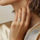 2 1/2 CT Radiant Lab Created Diamond  Solitaire Engagement Ring in 14K Yellow Gold (MD260075)