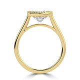 2 CT Round Lab Created Diamond  Bezel set Solitaire with Accents Engagement Ring in 14K Yellow Gold Open Bridge (MD260078)