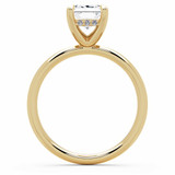 3 1/8 CTW Radiant Lab Created Diamond  Hidden Halo Solitaire with Accents Engagement Ring in 14K Yellow Gold (MD260081)