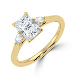 1 3/4 CTW Radiant Lab Created Diamond  Cathedral Three-Stone Engagement Ring in 14K Yellow Gold (MD260082)