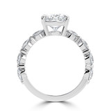 4 9/10 CTW Oval Lab Created Diamond  Solitaire with Accents Engagement Ring in 14K White Gold with Shared Prong Round Accents (MD260085)