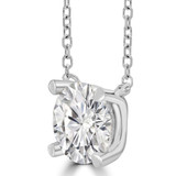 2 CTW Round Lab Created Diamond  Solitaire Necklace in 14K White Gold (MD260086)
