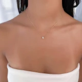 2 CTW Round Lab Created Diamond  Solitaire Necklace in 14K White Gold (MD260086)
