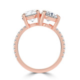 Round Lab Created Diamond with Accents Toi et Moi Engagement Ring in Rose Gold (MVSX1029-R)