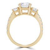 Round Diamond Three-Stone Engagement Ring in Yellow Gold with Accents (MVSX0019-Y)