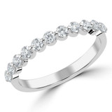 1/2 CTW Round Diamond Semi-Eternity Wedding Band Ring in 14K White Gold (MD190189)