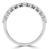 1/2 CTW Round Diamond Semi-Eternity Wedding Band Ring in 14K White Gold (MD190189)