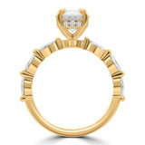 2 2/3 CTW Oval Lab Created Diamond Hidden Halo Solitaire with Accents Ring in 14K Yellow Gold with Marquise Accents (MDR260040)