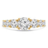 2 3/5 CTW Round Lab Created Diamond Seven-stone Solitaire with Accents Engagement Ring in 14K Yellow Gold (MDR260043)
