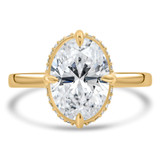 3 1/6 CTW Oval Lab Created Diamond Hidden Halo Compass Set Solitaire with Accents Engagement Ring in 14K Yellow Gold (MDR260044)