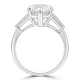 7 3/5 CTW Marquise Lab Created Diamond Three-stone Engagement Ring in 14K White Gold with Tapered Baguette Side-stones (MDR260048)