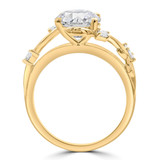 2 3/4 CTW Round Lab Created Diamond Floral Solitaire with Accents Engagement Ring in 14K Yellow Gold (MDR260049)