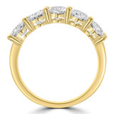 2 7/8 CTW Oval Lab Created Diamond Shared-Prong Five-Stone Anniversary Wedding Band Ring in 14K Yellow Gold (MDR260056)
