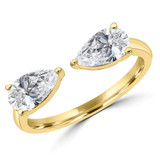 1 CTW Pear Lab Created Diamond Duo Pear Toi et Moi Engagement Ring in 14K Yellow Gold (MDR260057)