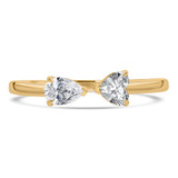 1/2 CTW Multi-Shaped Lab Created Diamond Heart Pear Toi et Moi Engagement Ring in 14K Yellow Gold (MDR260059)