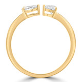 1/2 CTW Multi-Shaped Lab Created Diamond Heart Pear Toi et Moi Engagement Ring in 14K Yellow Gold (MDR260059)