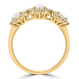 1 5/8 CTW Pear Lab Created Diamond Cocktail Halo Three-stone Ring in 14K Yellow Gold (MDR260060)