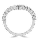 1 1/6 CTW Round Lab Created Diamond Shared Prong Chevron Tiara Semi-Eternity Anniversary Wedding Band Ring in 14K White Gold (MDR260062)