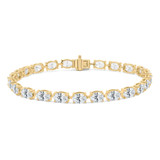 8 9/10 CTW Oval Lab Created Diamond Tennis Bracelet in 14K Yellow Gold (MDR260068)