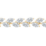 7 1/2 CTW Marquise Lab Created Diamond Two-row Leaf Tennis Bracelet in 14K Yellow Gold (MDR260071)