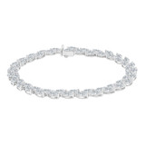 7 1/2 CTW Marquise Lab Created Diamond Two-row Leaf Tennis Bracelet in 14K White Gold (MDR260072)