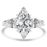 3 1/2 CTW Marquise Lab Created Diamond with Pear Side-stones Three-stone Engagement Ring in 14K White Gold (MDR260073)