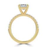 3 1/4 CTW Radiant Lab Created Diamond  High Set Solitaire with Accents Ring in 14K Yellow Gold (MD250440)
