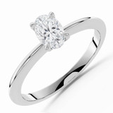 3/5 CT Oval Lab Created Diamond  Solitaire Engagement Ring in 14K White Gold (MD260094)