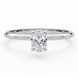 3/5 CT Oval Lab Created Diamond  Solitaire Engagement Ring in 14K White Gold (MD260094)