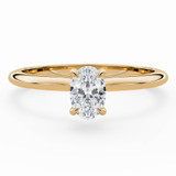 1/2 CT Oval Lab Created Diamond  Solitaire Engagement Ring in 14K Yellow Gold (MD260097)