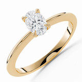 1/2 CT Oval Lab Created Diamond  Solitaire Engagement Ring in 14K Yellow Gold (MD260097)