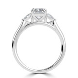 2 3/4 CTW Radiant Lab Created Diamond  Three-Stone Engagement Ring in 14K White Gold With Pear Side-stones (MD260100)