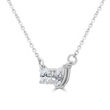 2/5 CTW Multi-Shaped Lab Created Diamond  Pear & Round Toi Et Moi Pendant Necklace in 14K White Gold (MD260103)