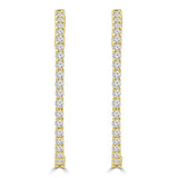 2 1/2 CTW Round Lab Created Diamond  1" 1/8 Oval Inside Outside Hoop Earrings in 14K Yellow Gold (MD260107)