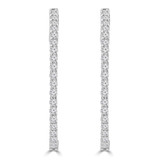 2 2/5 CTW Round Lab Created Diamond  1" 1/8 Oval Inside Outside Hoop Earrings in 14K White Gold (MD260108)