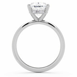 3 2/3 CTW Oval Lab Created Diamond  Hidden Halo Solitaire with Accents Engagement Ring in 14K White Gold (MD260111)