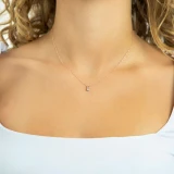 Princess Diamond V-Prong Solitaire Pendant in 14K Rose Gold (MVSP0004-R)