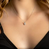 Round Diamond 3-Prong Solitaire Pendant in 14K White Gold (MVSP0008-W)