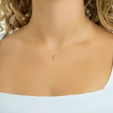 Princess Diamond 4-Prong Solitaire Pendant in 14K Rose Gold (MVSP0010-R)