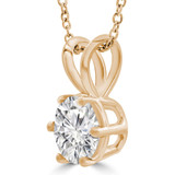 Round Lab Created Diamond 6-Prong Solitaire Pendant in 14K Yellow Gold (MVSP2002-Y)