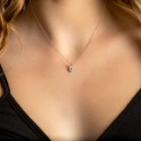 Round Lab Created Diamond 3-Prong Solitaire Pendant in 14K Rose Gold (MVSP2008-R)