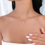 Round Lab Created Diamond 3-Prong Solitaire Pendant in 14K Yellow Gold (MVSP2008-Y)