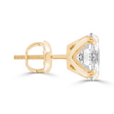 Solitaire Round Diamond 4-Prong Single Mens Stud Earring in 14K Yellow Gold with Screwback (MVSE1008-Y)