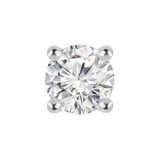 Round Lab Created Diamond 4-Prong Single Mens Stud Earring in 14K White Gold with Screwback (MVSE3002-W)