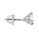 Round Lab Created Diamond 3-Prong Single Mens Martini Stud Earring in 14K White Gold with Screwback (MVSE3004-W)