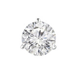 Round Lab Created Diamond 3-Prong Single Mens Martini Stud Earring in 14K White Gold with Screwback (MVSE3004-W)