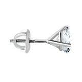 Round Lab Created Diamond 3-Prong Single Mens Martini Stud Earring in 14K White Gold with Screwback (MVSE3004-W)